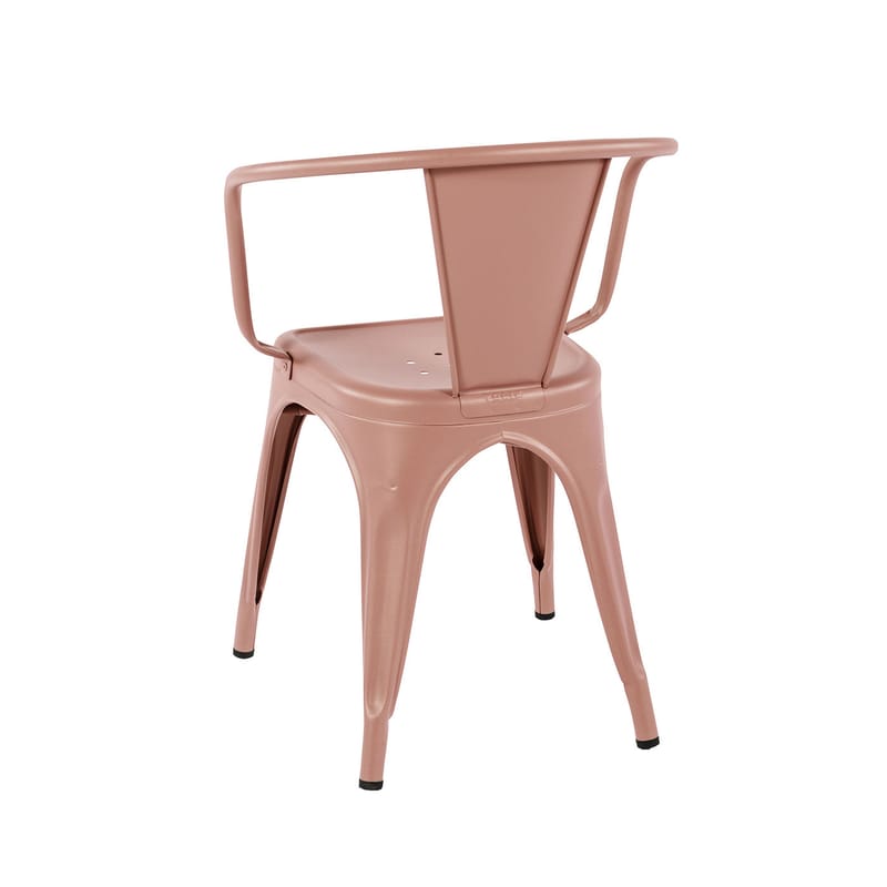 Mobilier - Chaises, fauteuils de salle à manger - Fauteuil empilable A56 Indoor métal rose / Acier Couleur - Pour l\'intérieur - Tolix - Rose fumé (mat fine texture) - Acier laqué