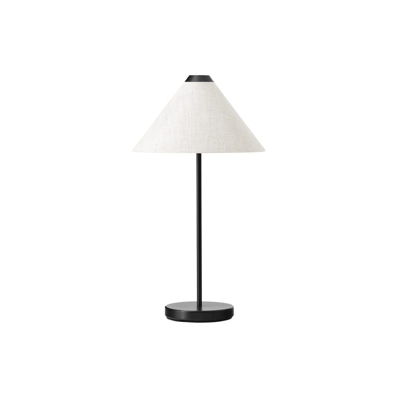 Luminaire - Lampes de table - Lampe sans fil rechargeable Brolly LED tissu beige - NEW WORKS - Lin beige - Acier, Lin