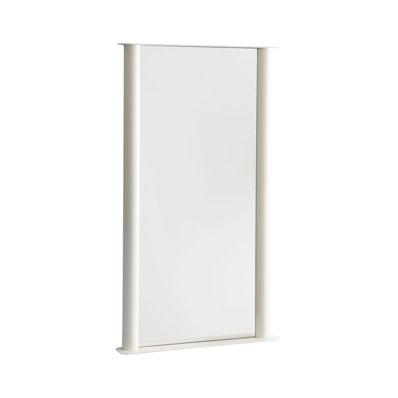Décoration - Miroirs - Miroir mural Pipeline Large métal blanc / L 66 x H 117,5 cm - raawii - Blanc perle - Aluminium, Verre