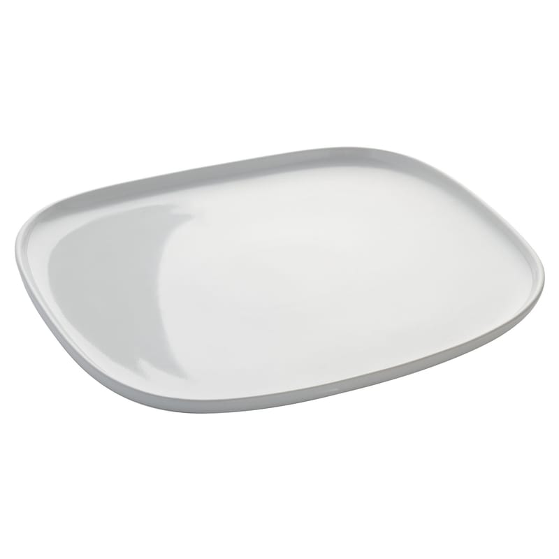 Tisch und Küche - Tabletts und Servierplatten - Servierplatte Ovale keramik weiß - Alessi - Weiß -  L 31,5 x B 28 cm - Keramik im Steinzeugton