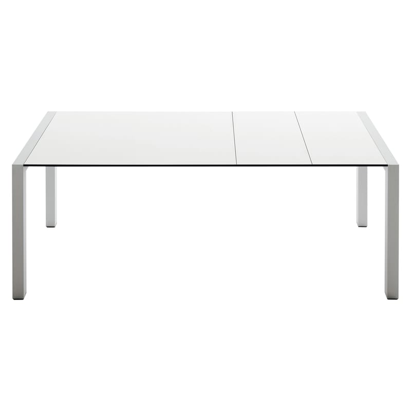 Jardin - Tables de jardin - Table à rallonge Sushi Outdoor métal gris / Alucompact - L 177 à 290 cm - Kristalia - Plateau gris  / pieds gris - Aluminium laqué