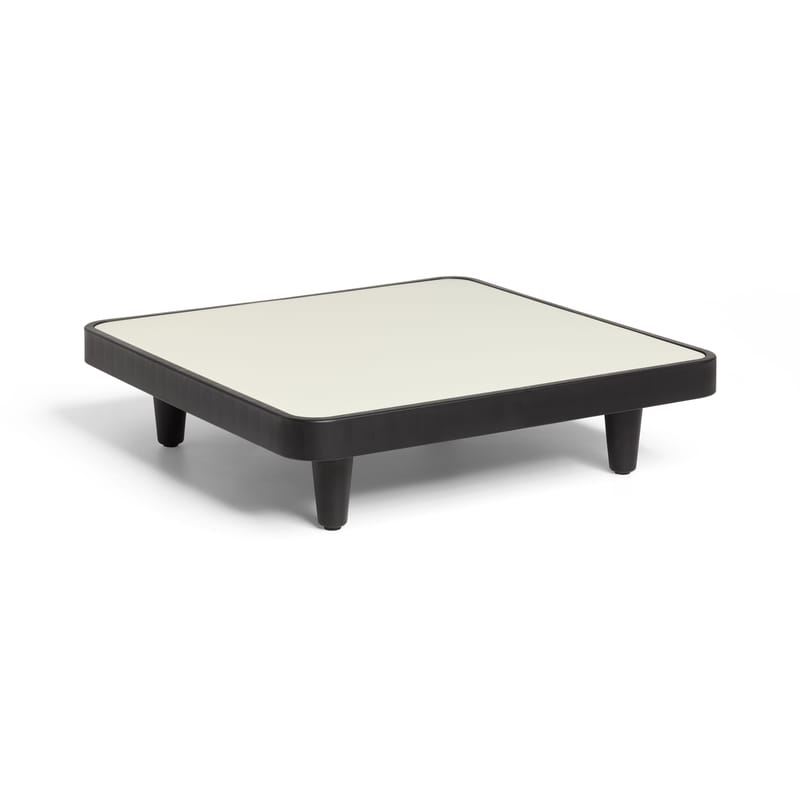Mobilier - Tables basses - Table basse Paletti métal blanc beige / 90 x 90 cm - Fatboy - Désert - Aluminium, Polyéthylène recyclé