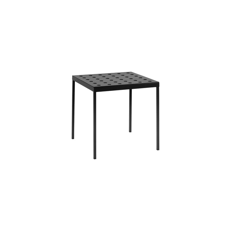 Jardin - Tables de jardin - Table carrée Balcony métal noir / 75 x 76 cm - Bouroullec, 2022 - Hay - Anthracite - Acier peinture poudre