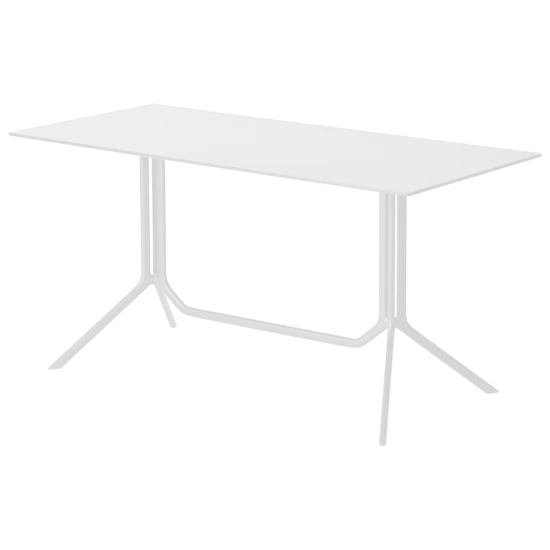 Jardin - Tables de jardin - Table pliante Poule double blanc / 120 x 60 cm - Stratifié - Kristalia - Blanc pur - Aluminium laqué époxy, Stratifié