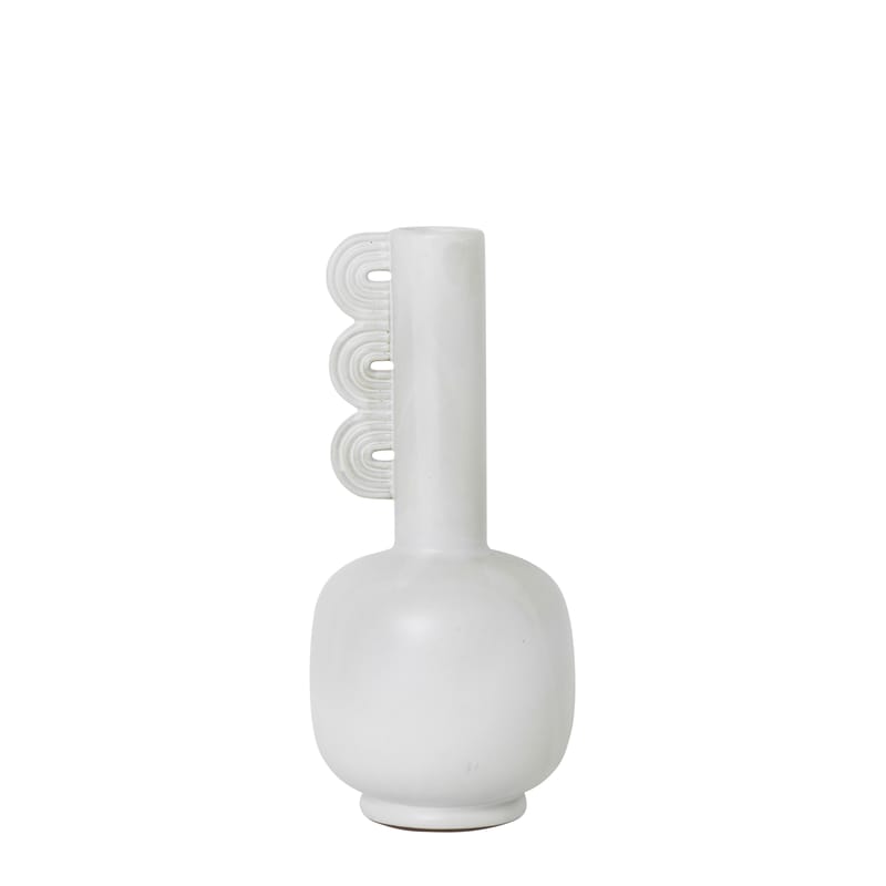 Décoration - Vases - Vase Muses - Clio céramique blanc / Ø 13 x H 29 cm - Ferm Living - Clio / Blanc - Grès émaillé