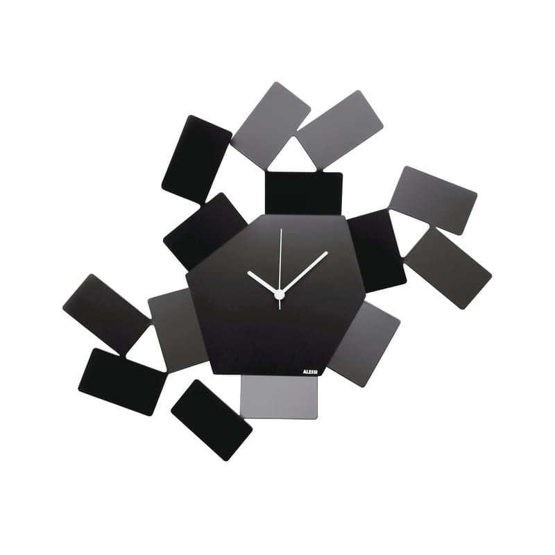 Decoration - Wall Clocks - La Stanza dello Scirocco Wall clock metal black W 46 x H 33,5 cm - Alessi - Black - Steel