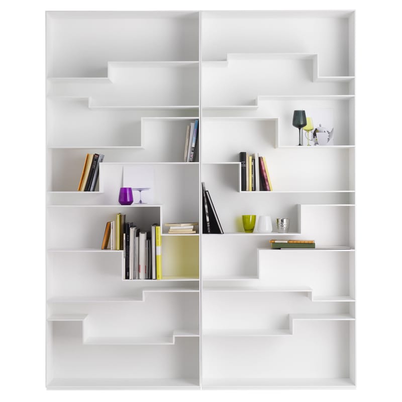 Mobilier - Etagères & bibliothèques - Bibliothèque Melody bois blanc - MDF Italia - Blanc laqué - Fibre de bois laqué