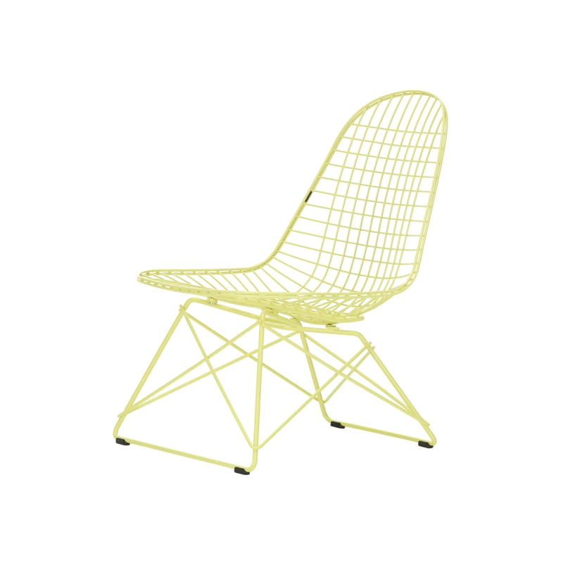 Mobilier - Fauteuils - Fauteuil lounge Wire Chair LKR métal jaune / Charles & Ray Eames, 1951 - Vitra - Citron - Acier époxy