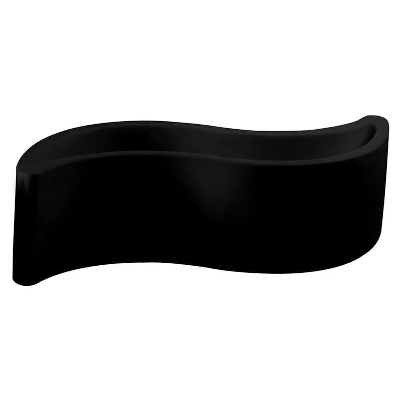 Mobilier - Bancs - Jardinière Wave plastique noir / Banc - L 160 cm - Slide - Noir - polyéthène recyclable
