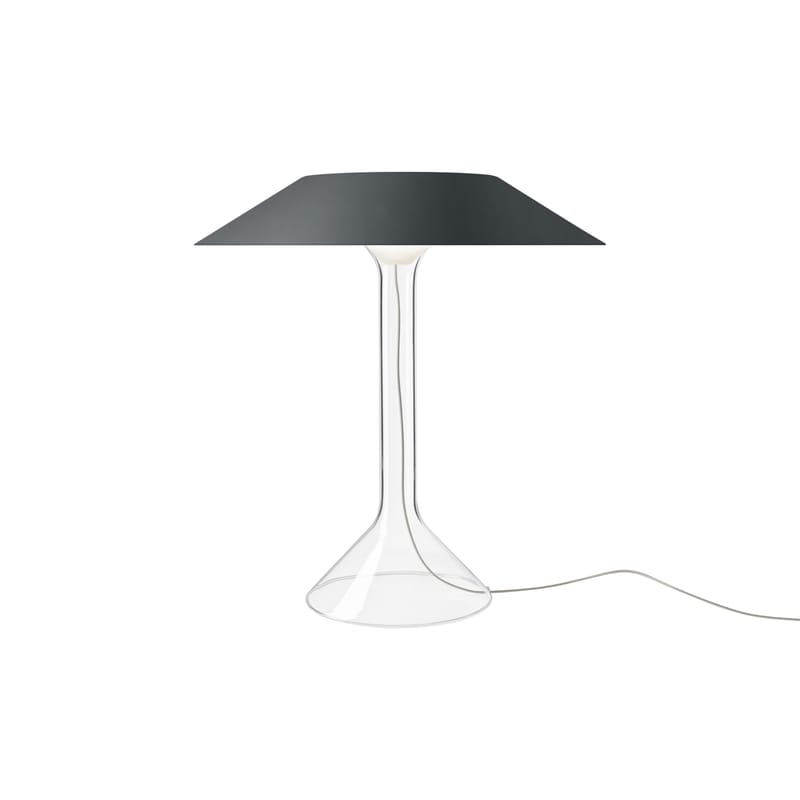 Luminaire - Lampes de table - Lampe de table Chapeaux LED métal gris / Ø 44 x H 47 cm - Foscarini - Gris - Acier peint, Verre borosilicaté