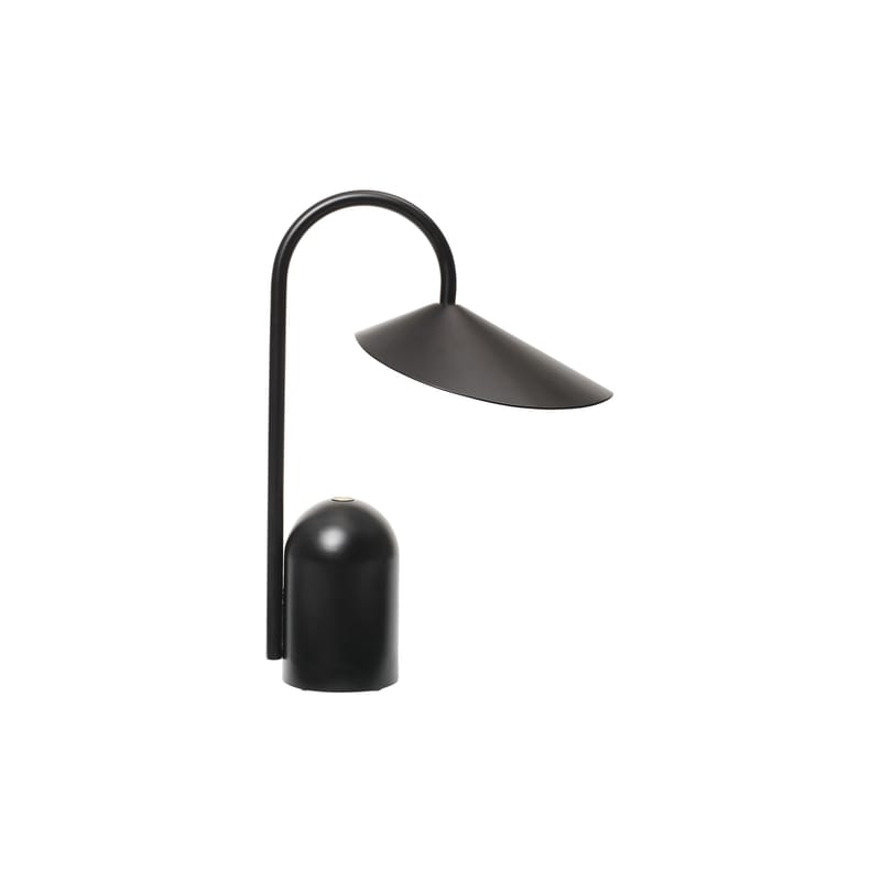 Luminaire - Lampes de table - Lampe sans fil rechargeable Arum LED métal noir - Ferm Living - Noir - Aluminium, Fer
