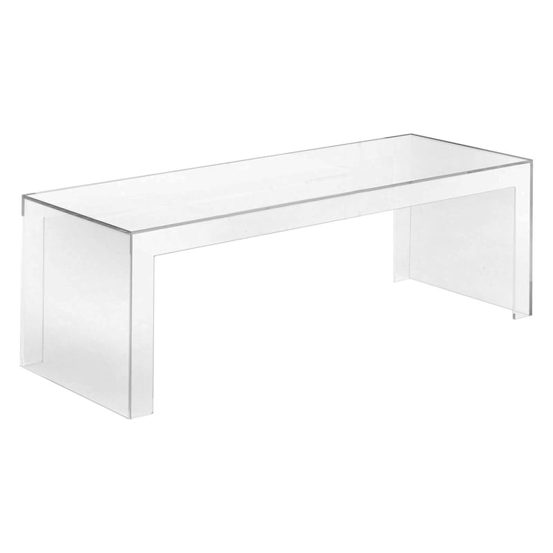 Furniture - Coffee Tables - Invisibles Side Low console plastic material transparent L 120 x H 40 cm - Kartell - Transparent - Polycarbonate