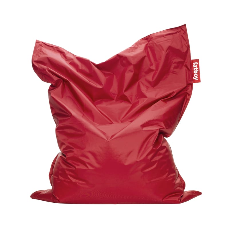 Mobilier - Mobilier Ados - Pouf The Original tissu rouge / Nylon - 140 x 180 cm - Fatboy - Rouge - Micro-billes de polystyrène, Nylon