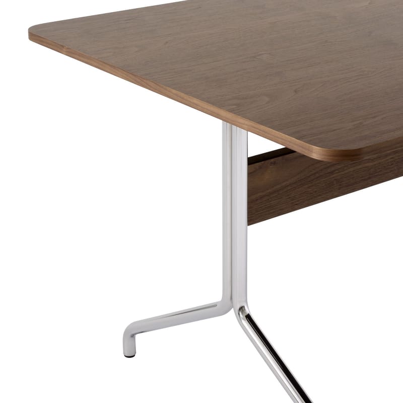 rechteckiger Tisch Pavilion AV18 von &tradition verchromt nussbaum