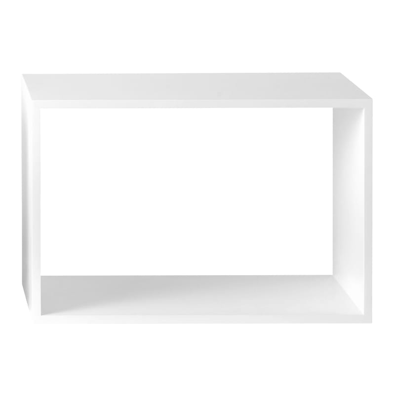 Arredamento - Scaffali e librerie - Scaffale Stacked 2.0 legno bianco / Large rettangolare 65x43 cm / Senza fondo - Muuto - Bianco - MDF tinto