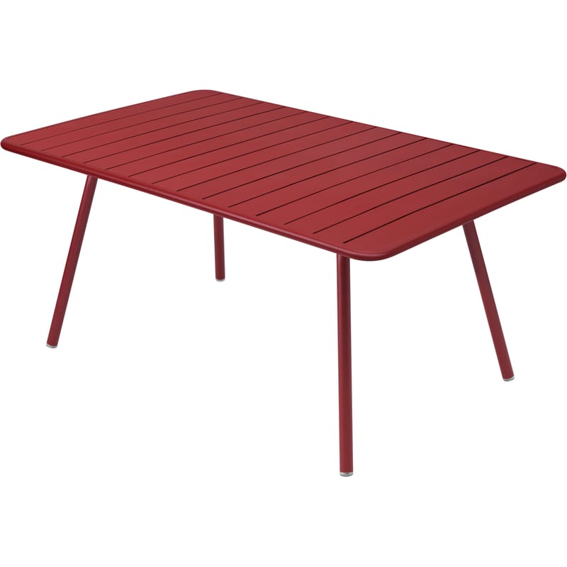 Jardin - Tables de jardin - Table rectangulaire Luxembourg métal rouge / 6 à 8 personnes - 165 x 100 cm - Fermob - Piment - Aluminium laqué