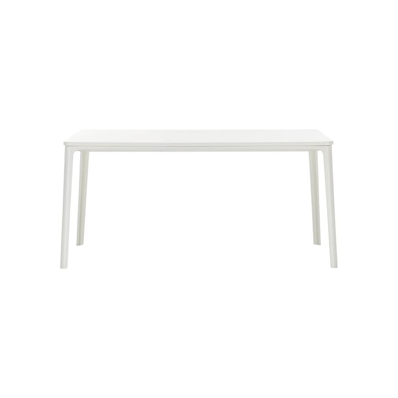 Mobilier - Tables - Table rectangulaire Plate Dining Table bois blanc / 180 x 90 cm - MDF - Vitra - MDF blanc / Pieds blancs - Aluminium laqué époxy, MDF