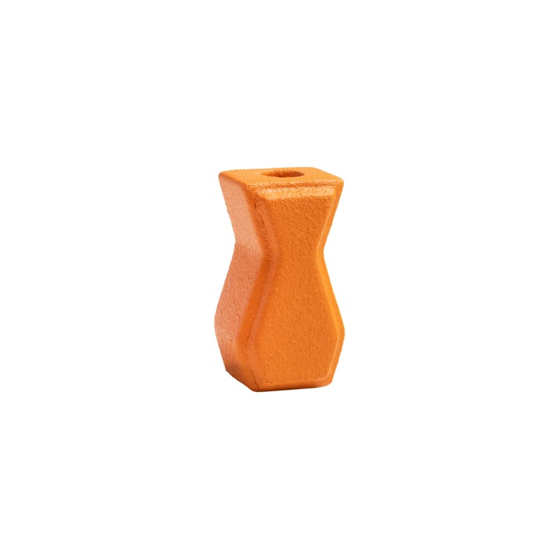 Décoration - Bougeoirs, photophores - Bougeoir Edge céramique orange / 5.5 x 5 x H 10 cm - Grès - & klevering - Orange - Grès
