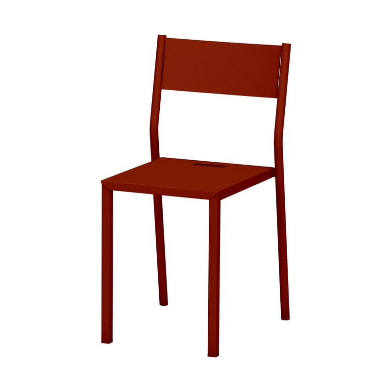 Mobilier - Chaises, fauteuils de salle à manger - Chaise empilable Take INDOOR métal rouge orange marron - Matière Grise - Terracotta - Acier laqué époxy
