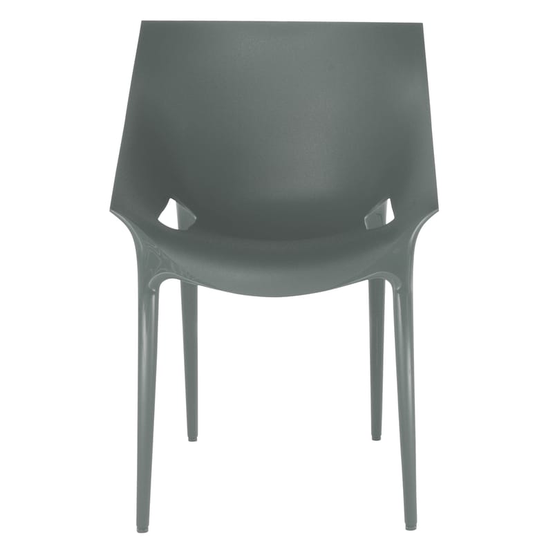 Mobilier - Chaises, fauteuils de salle à manger - Fauteuil empilable Dr. YES plastique gris / Philippe Starck, 2009 - Kartell - Gris - Polypropylène