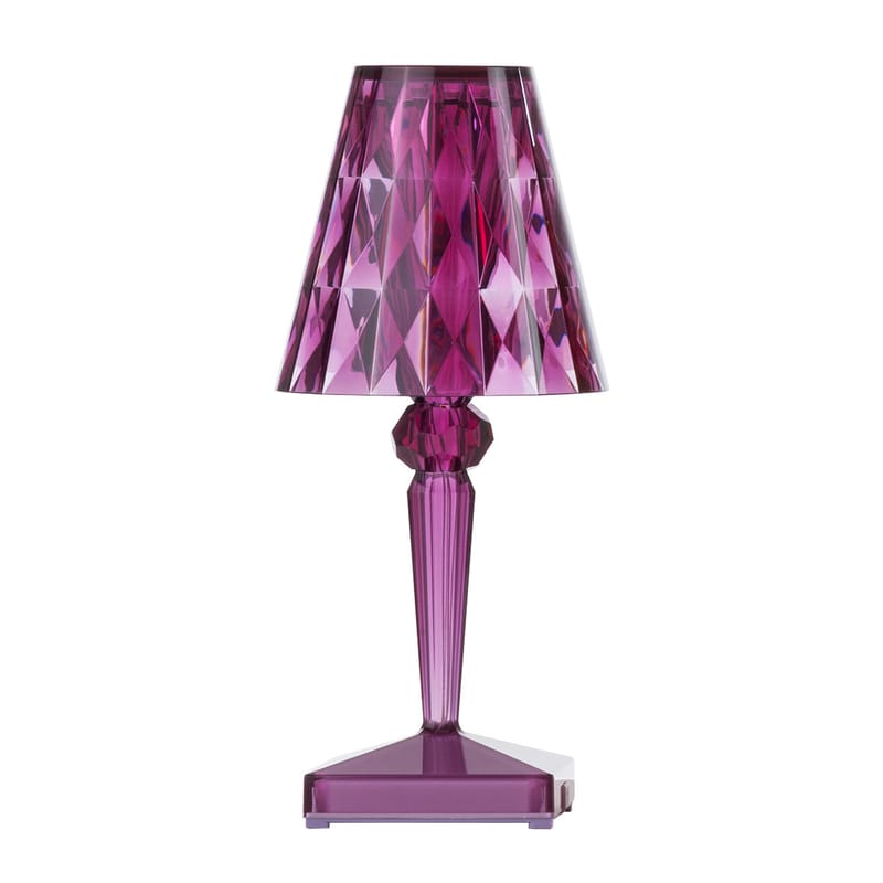 Jardin - Luminaires d\'exterieur - Lampe extérieur sans fil rechargeable Battery LED plastique violet / H 22 cm - USB - Kartell - Prune - PMMA