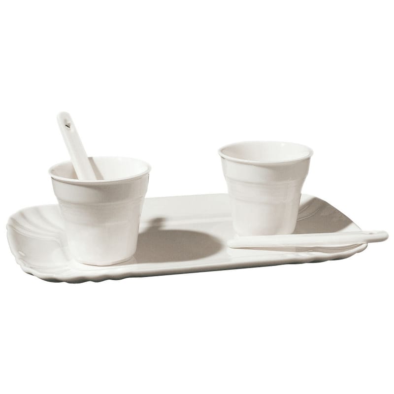 Table et cuisine - Tasses et mugs - Service à café Estetico Quotidiano céramique blanc / Pour 2 personnes - Seletti - Pour 2 personnes / Blanc - Porcelaine