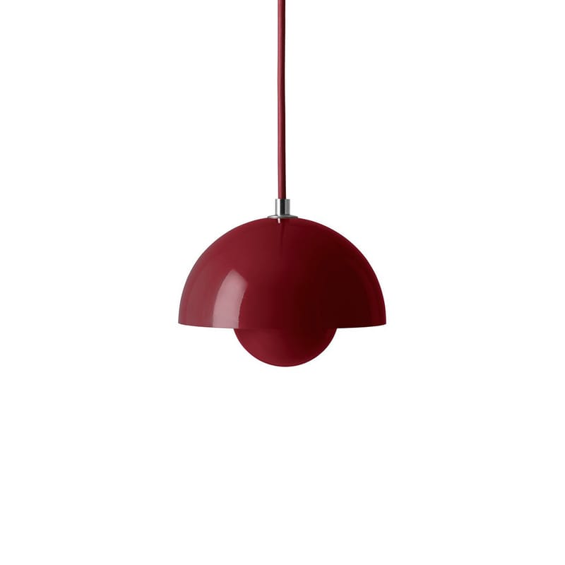 Luminaire - Suspensions - Suspension Flowerpot VP10 métal rouge / Ø16 cm - By Verner Panton, 1969 - &tradition - Rouge vermilion - Acier laqué