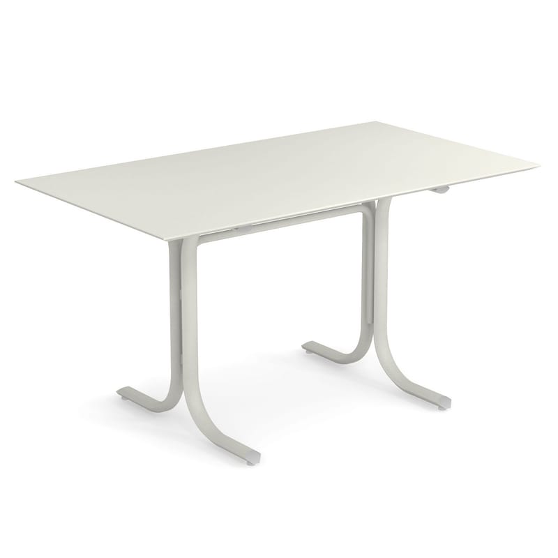Jardin - Tables de jardin - Table rectangulaire System métal blanc / 80 x 140 cm - Emu - Blanc - Acier peint galvanisé