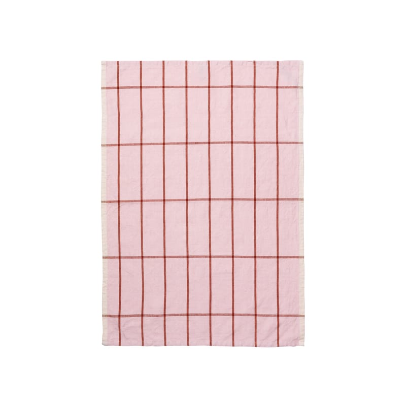Table et cuisine - Tabliers et torchons   - Torchon Hale tissu rose / 50 x 70 cm - Ferm Living - Rose - Coton, Lin