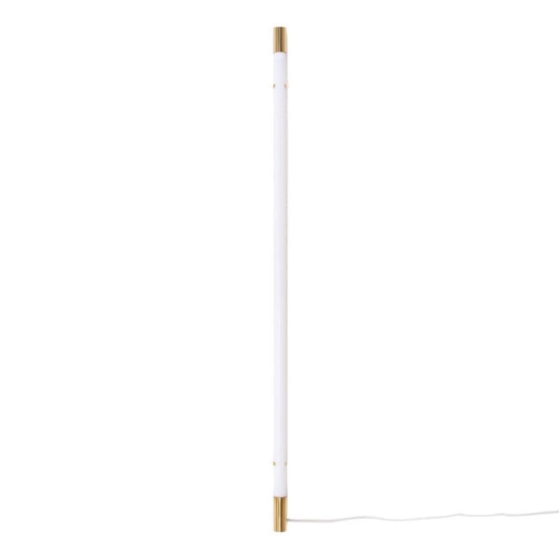 Luminaire - Lampadaires - Applique avec prise Linea Gold verre blanc LED / L 127 cm - Seletti - Blanc / Embouts or - Métal, Verre
