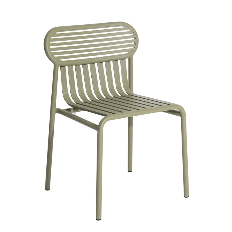 Mobilier - Chaises, fauteuils de salle à manger - Chaise empilable Week-End métal vert / Aluminium - Petite Friture - Vert Jade - Aluminium thermolaqué époxy
