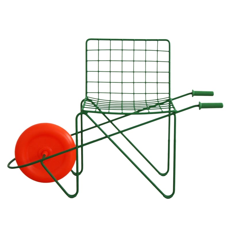 Mobilier - Mobilier Kids - Chaise enfant Trotter métal vert / Avec roulette - Magis - Vert / Roue orange - Acier, Polypropylène