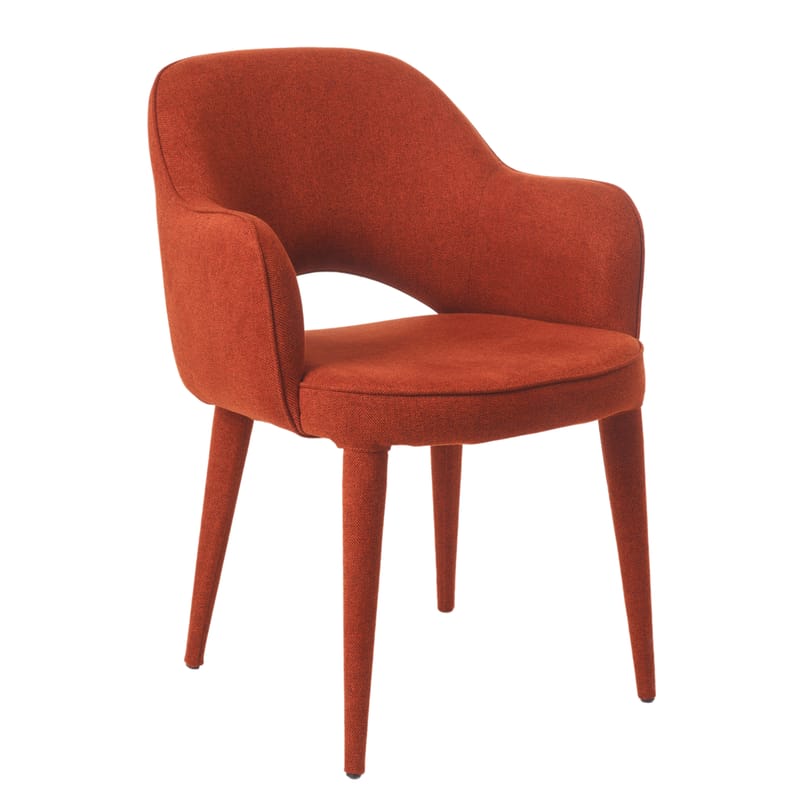 Mobilier - Chaises, fauteuils de salle à manger - Fauteuil rembourré Cosy tissu rouge - Pols Potten - Rouge Rouille - Métal, Mousse, Tissu polyester