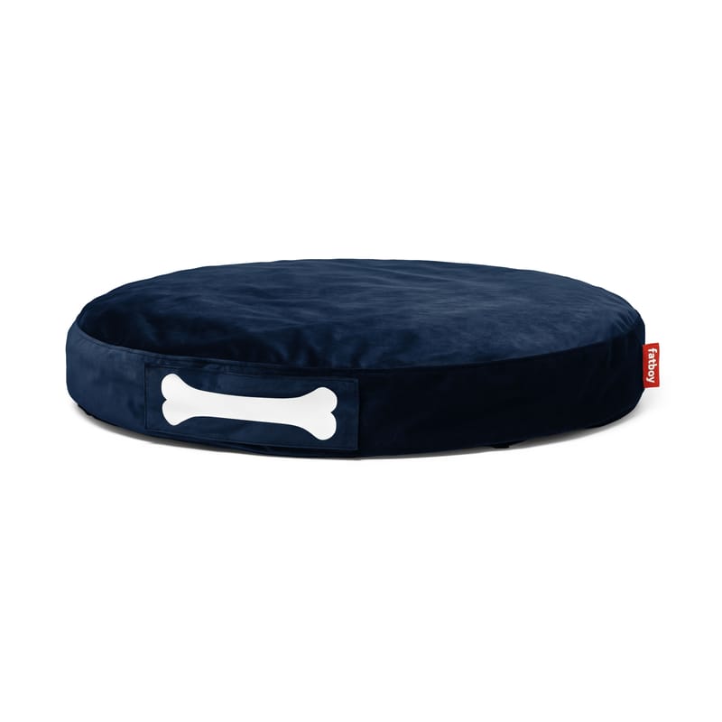 Möbel - Sitzkissen - Hunde-Sitzkissen Doggielounge velvet textil blau / Ø 100 cm - Velours - Fatboy - Dunkelblau - EPS, Schaumstoff, Velours