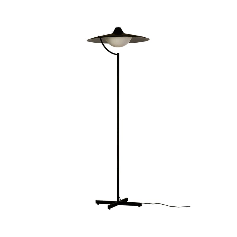 Luminaire - Lampadaires - Lampadaire Biny LED métal noir / Réédition 50\' - DCW éditions - Noir - Acier, Verre