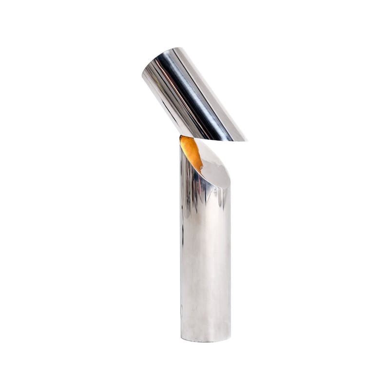 Luminaire - Lampes de table - Lampe de table Ida gris argent métal / Ø 10 x H 55 cm - Axel Chay - Poli miroir - Aluminium poli