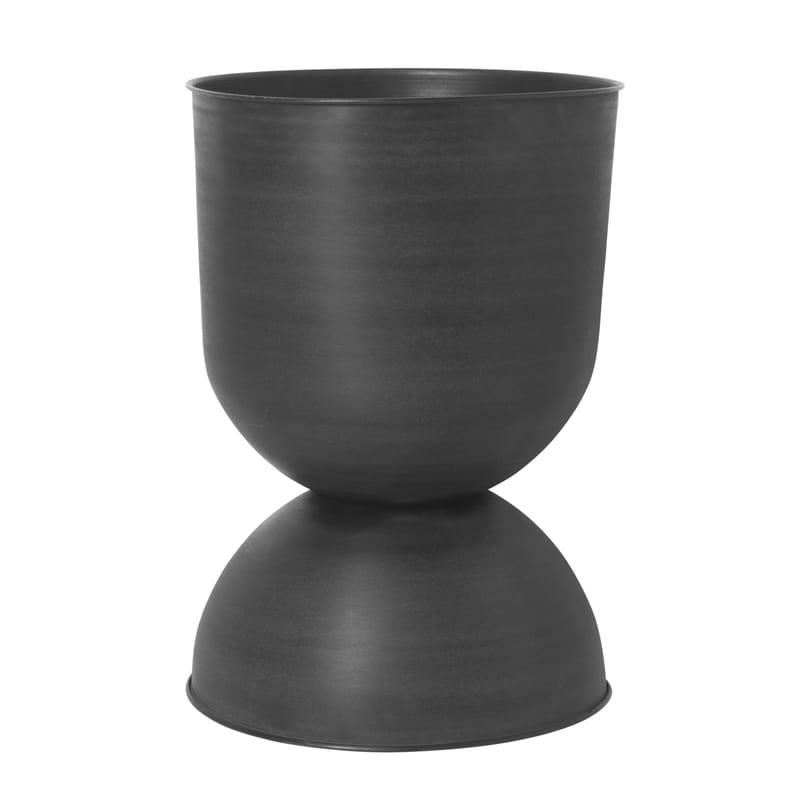 Jardin - Pots et plantes - Pot de fleurs Hourglass Large métal noir / Ø 50 x H 73 cm - Ferm Living - Noir - Métal vieilli