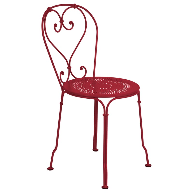 Furniture - Chairs - 1900 Stacking chair metal red Metal - Fermob - Chili - Steel
