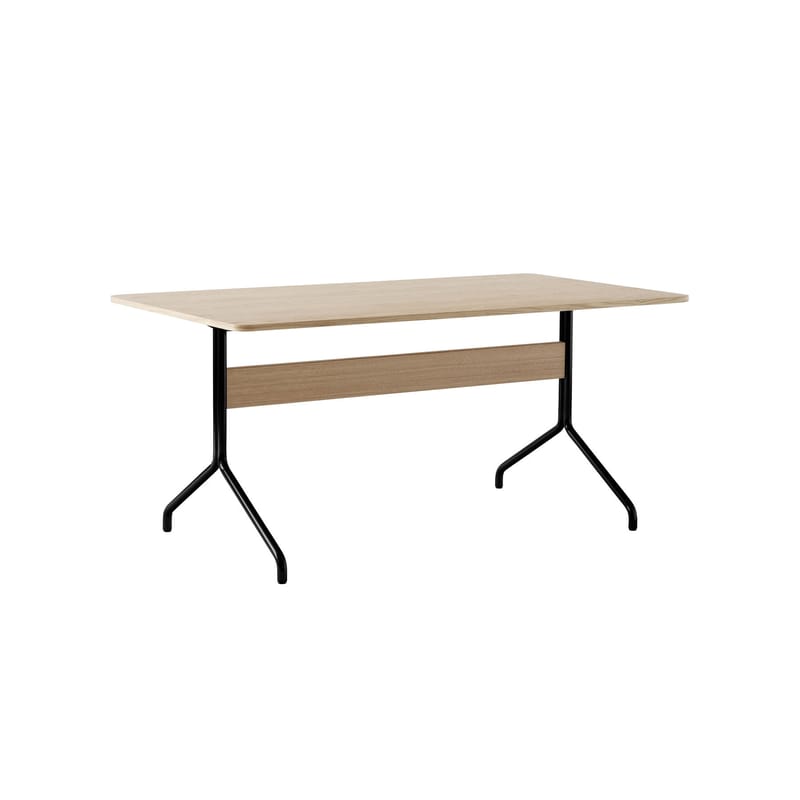 Mobilier - Bureaux - Table rectangulaire Pavilion AV18 bois naturel / 160 x 90 cm - &tradition - Chêne / Noir - Acier, MDF plaqué chêne