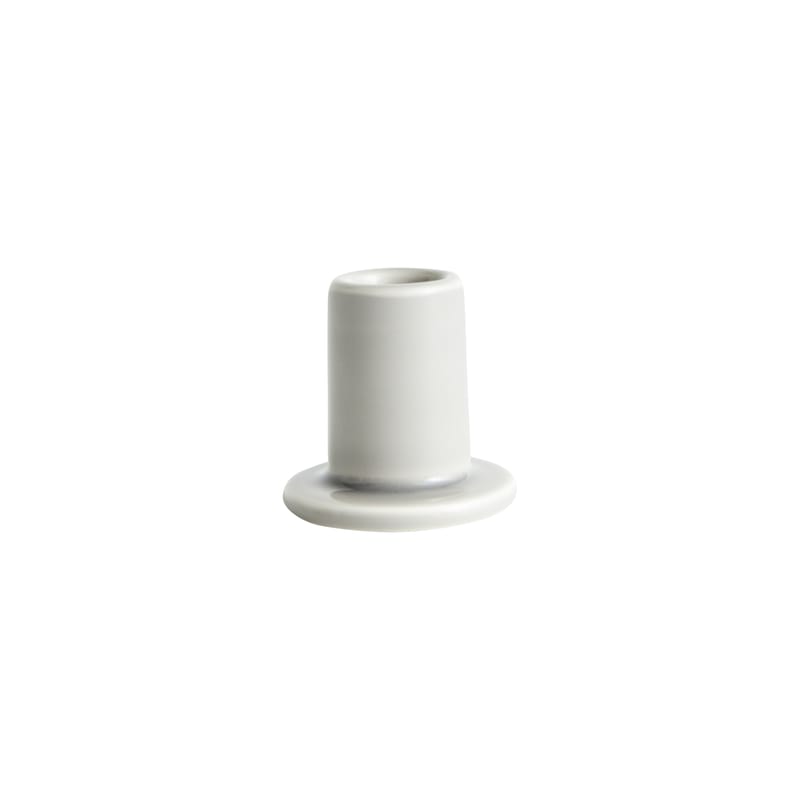Décoration - Bougeoirs, photophores - Bougeoir Tube Small céramique gris / H 5 cm - Hay - Gris clair - Faïence