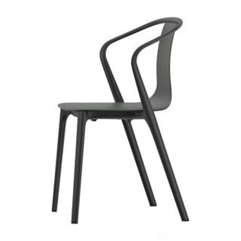 Mobilier - Chaises, fauteuils de salle à manger - Fauteuil Belleville plastique gris - Vitra - Gris basalte - Polyamide