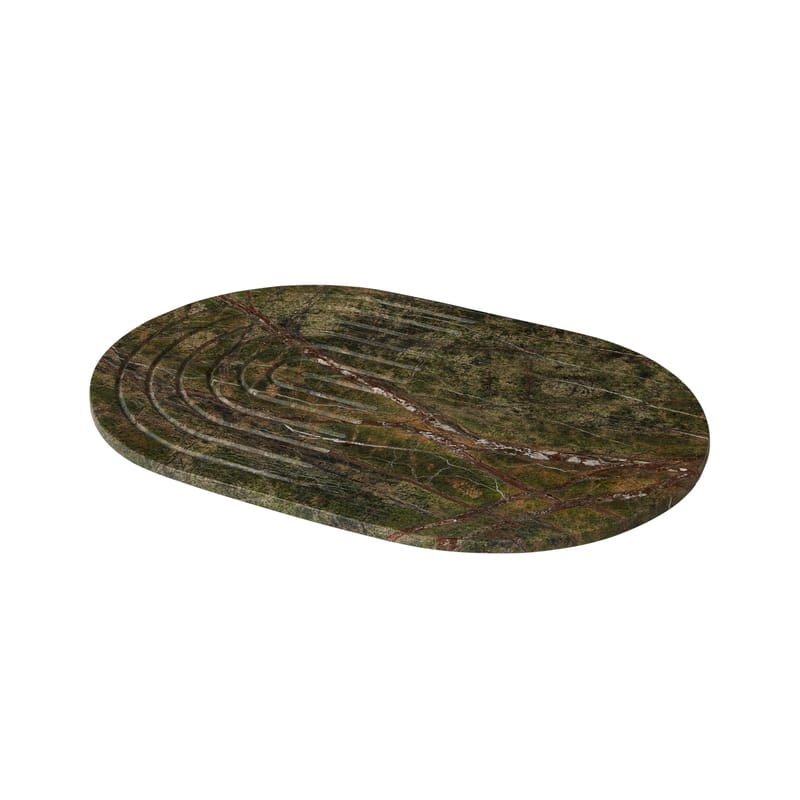 Tavola - Vassoi e piatti da portata - Piano/vassoio Rock Ovale pietra verde / Marmo - 42 x 28 cm - Tom Dixon - Ovale / Verde - Marmo
