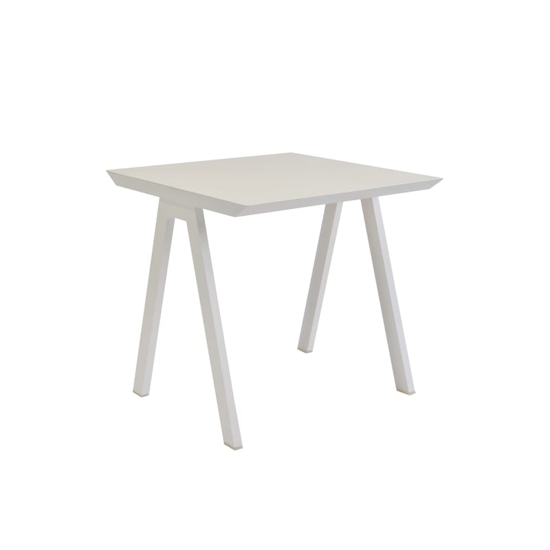 Jardin - Tables de jardin - Table carrée Vanity métal blanc / 80 x 80 cm - Aluminium - Vlaemynck - Blanc - Aluminium laqué époxy