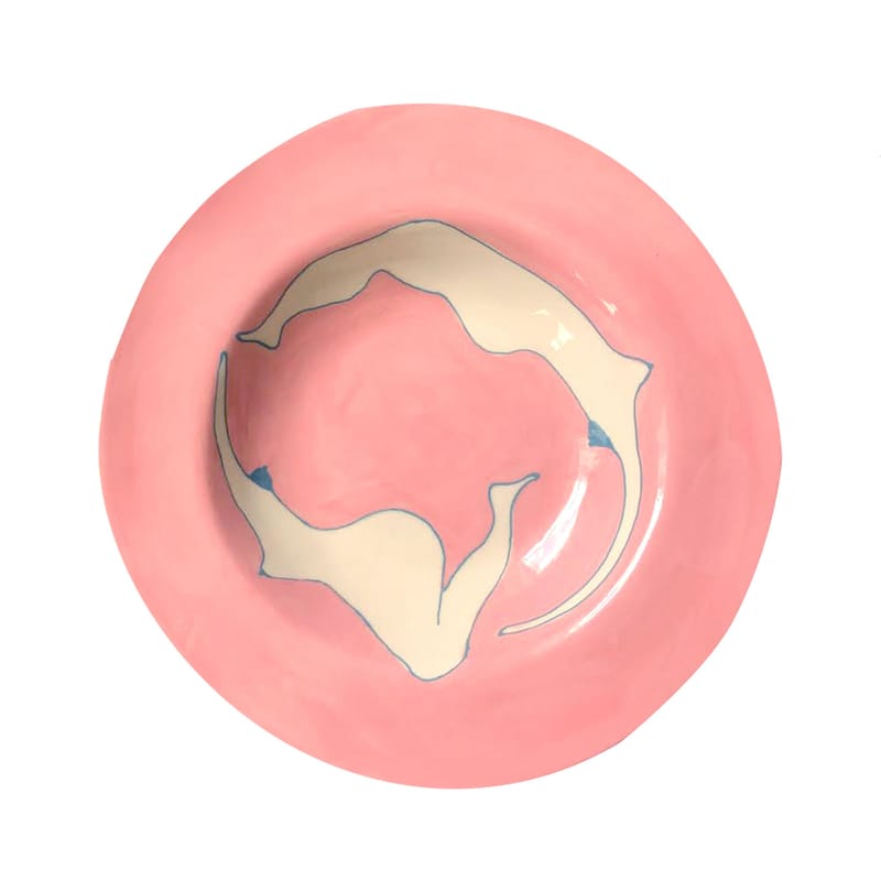 Table et cuisine - Assiettes - Assiette Together céramique rose / Ø 26 cm - Peint à la main - LAETITIA ROUGET - Together / Rose - Grès