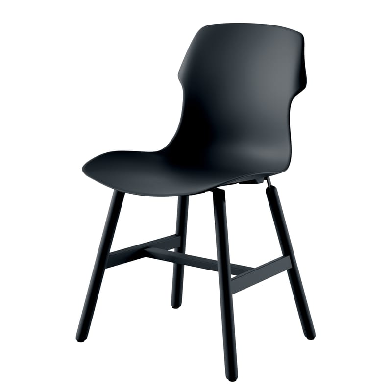 Mobilier - Chaises, fauteuils de salle à manger - Chaise Stereo Metal métal plastique noir / Pour l\'extérieur - Casamania - Noir - Métal peint, Polypropylène