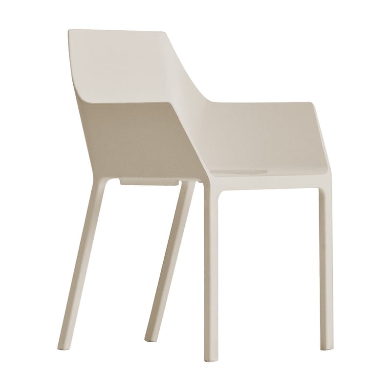Mobilier - Chaises, fauteuils de salle à manger - Fauteuil empilable Mem plastique beige - Kristalia - Beige - Fibre de verre, Polypropylène