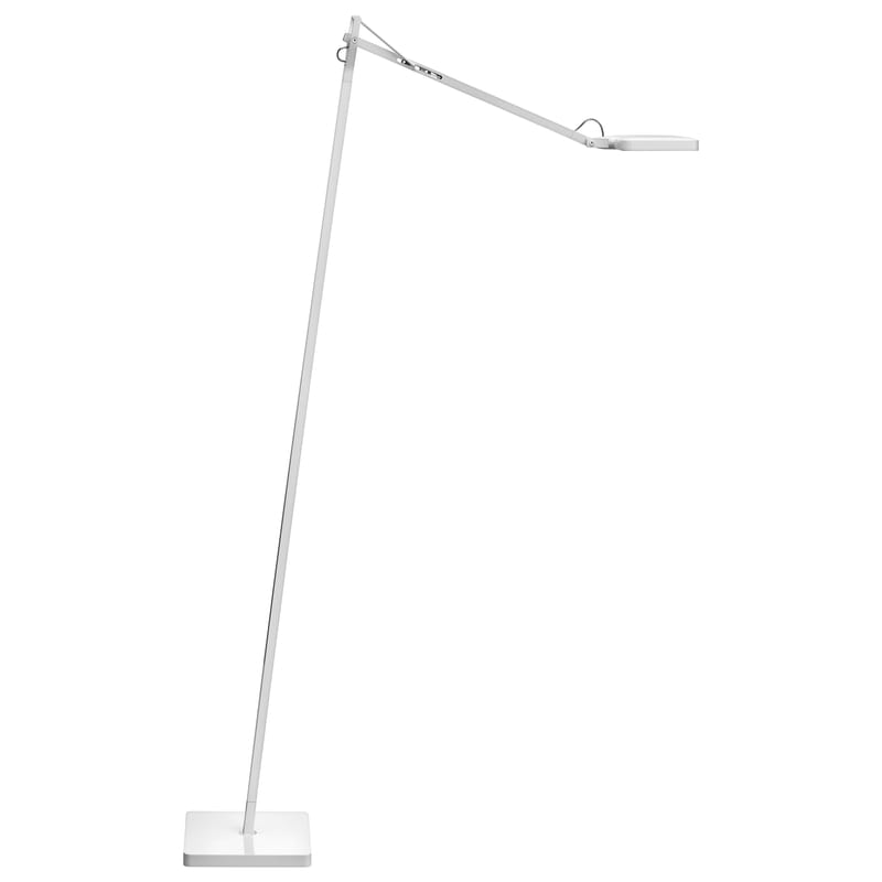 Luminaire - Lampadaires - Lampadaire Kelvin LED F métal blanc / H 110 cm - Flos - Blanc - Aluminium, Fonte d\'aluminium, Polycarbonate
