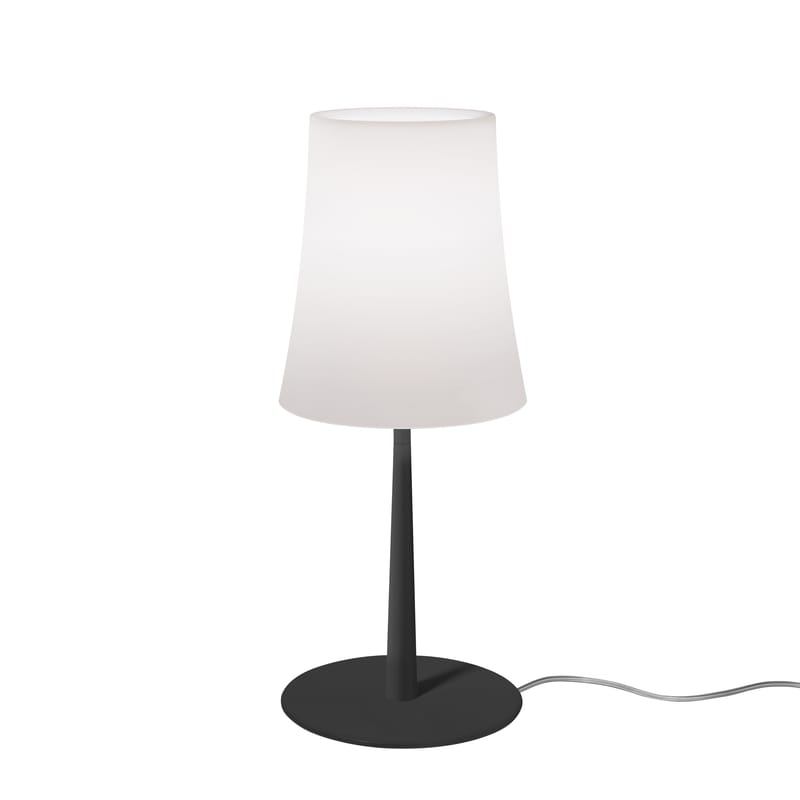 Luminaire - Lampes de table - Lampe de table Birdie Easy Small plastique noir / H 43 cm - Foscarini - Noir - Aluminium laqué, Polycarbonate