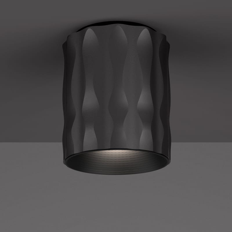 Luminaire - Plafonniers - Plafonnier Fiamma métal noir / H 16 cm - Artemide - Noir - Métal