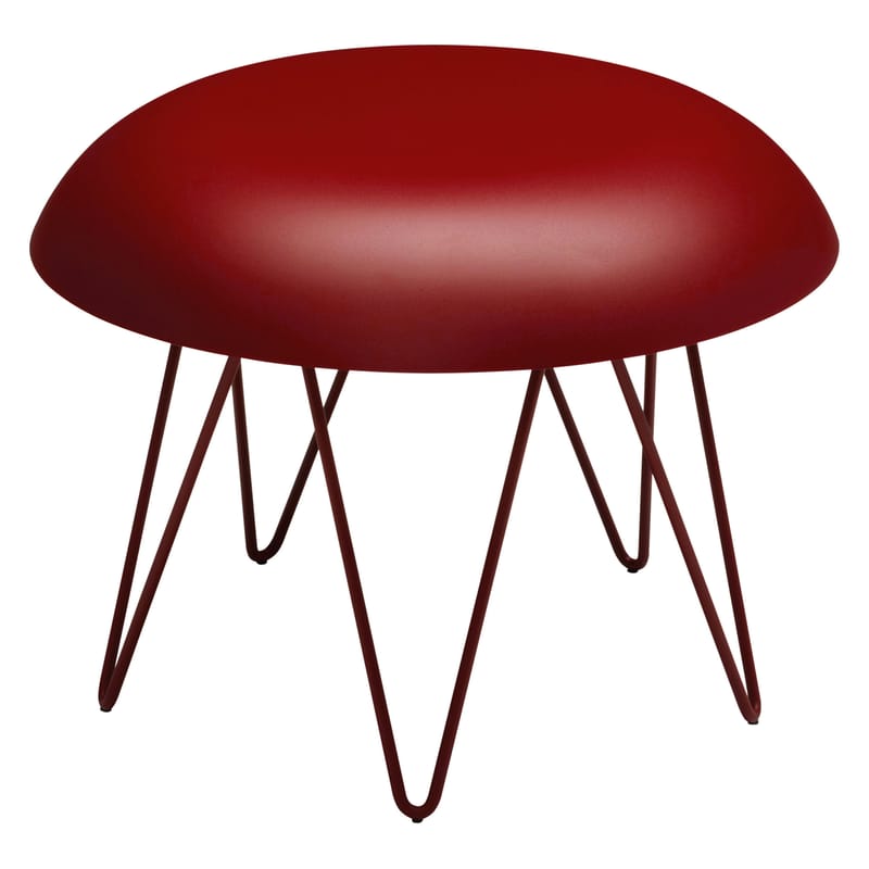 Mobilier - Tables basses - Table basse Meduse métal rouge / Ø 50 x H 37 cm - Casamania - Bordeaux - Acier inoxydable verni, Métal verni
